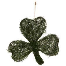 HL St Patrick's Day Decor - Green Moss Shamrock Wreath