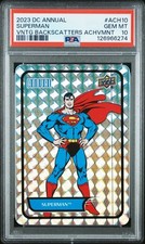 2023-24 UPPER DECK DC ANNUAL SUPERMAN VINTAGE BACKSCATTERS #ACH10 PSA 10
