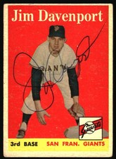 1958 Topps Jim Davenport 413 Auto