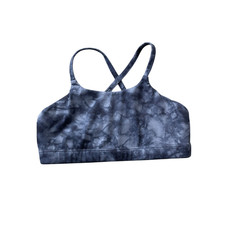 Athleta Girl Large 12 Sports Bra Racerback Blue Black Tie Dye Design