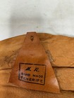 Vintage Abstract Leather Wall Art Sculpture Face w Draped Veil Signed 1996  — photo 5