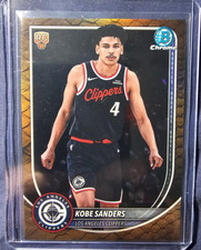 2025 Topps Bowman Chrome Kobe Sanders Rookie #BCV-47 Los Angeles Clippers
