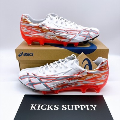 ASICS JETRAY ELITE 1103A149 100 White Flash Red Men's Soccer Cleats US 4.5-11.5