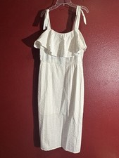 a new day White Tie Strap Lined Dress, Size M
