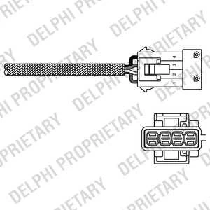 LAMBDA OXYGEN O2 SENSOR REAR DELPHI ES10795-12B1 A FOR LANCIA ZETA,PHEDRA 2L,3L - Image 2 of 4