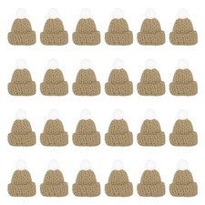 Mini Christmas Knit Hats, 24Pcs Miniature Doll Hat, Light Khaki