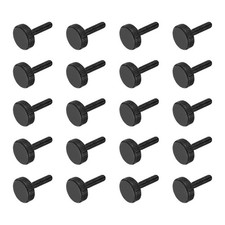 M3x12mm Knurled Thumb Screws Black Steel Flat Head Thumb Screws 20Pcs
