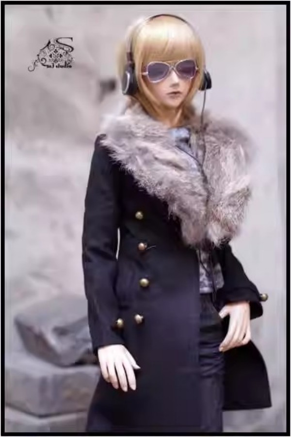 1/4 1/3 Long Coat Windbreaker Removable Rabbit Hair Fit Uncl
