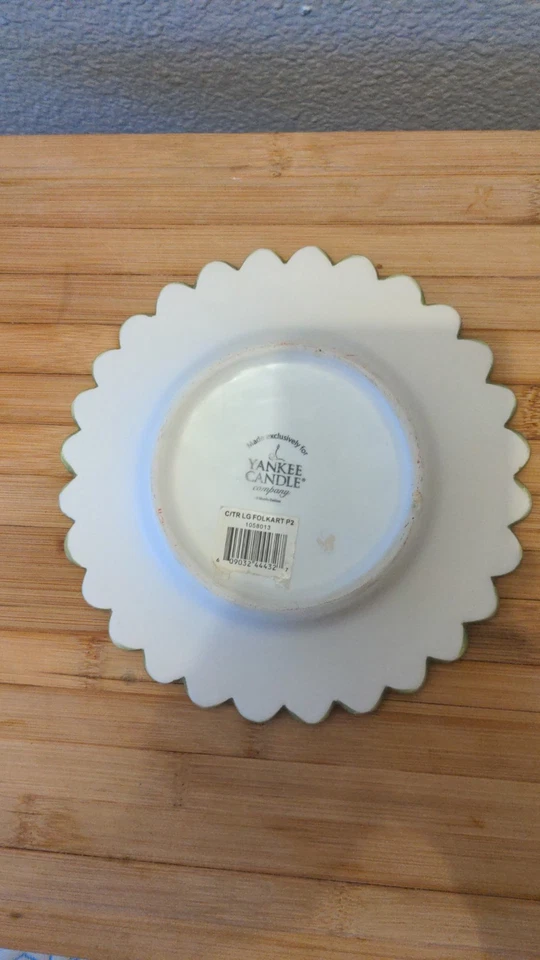 Yankee Candle Arte Popular Edredón Corazones Mirlo Flores Vela Plato Foto 2 de 2