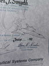1990 Lockheed Retirement Certificate Samuel J...