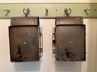 Pair of Irvin Tinware Toll House Wall Lantern in Weathered Brass - 2-Light — photo 3