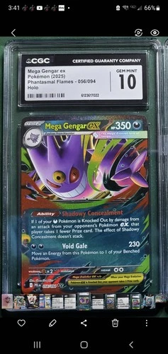 CGC 10 GEM MINT  Mega Gengar Ex 056/094 HOLO  Phantasmal Flames Pokemon Card