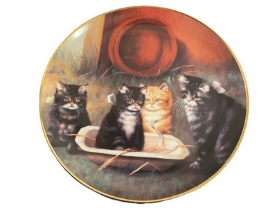 Testing The Water Cat Plate In Bone China By Franklin Mint Limited Edition