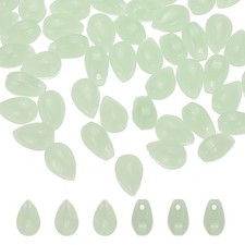 Teardrop Czech Glass Beads, 100 Pcs Bohemia Beads, Pale Green, 6x9mm