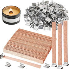 100 Pcs Wooden Candle Wicks for Candle Making,6 Inch Crackling Wood Wicks/Smokel