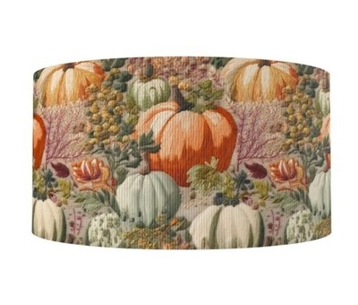 1 inch (1 yard) Fall pumpkin gourd 1237277 Printed Grosgrain Ribbon