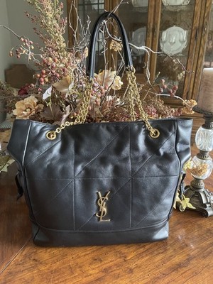 YSL Saint Laurent Jamie Tote Bag Lambskin Leather Shoulder Bag Authentic