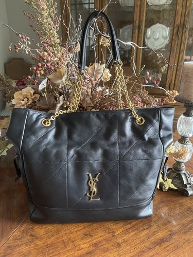 YSL Saint Laurent Jamie Tote Bag Lambskin Leather Shoulder Bag Authentic