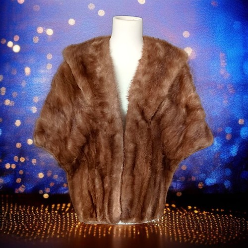 Nerz Stola Schal Halstuch Shrug Honig Rot Braun Vintage MCM Louis Laurie Philly MÄNGEL - Bild 20 von 24