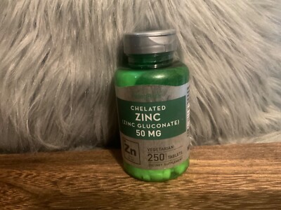 Chelated Zinc 50 mg 250 Tablets Exp 1/25