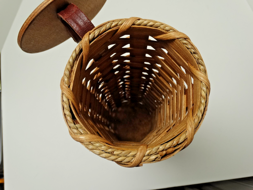 Handgefertigte Ingwerich Amish Stricknadel Korb Halter Organizer 17-1/2" Höhe x 5" Tiefe - Bild 6 von 17
