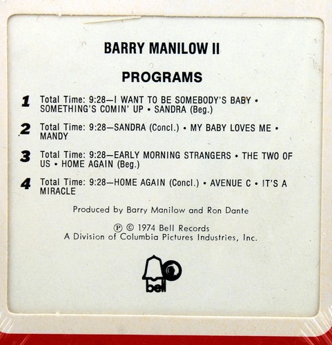 Barry Manilow II   8 TRACK TAPE SEALED NEW!!! - Bild 5 von 5
