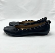 Jack Rogers Lucie Scalloped Ballet Flats Black Size 8