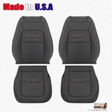 2015 - 2022 Chevy Colorado Front Driver Passenger Leather Seat Cover Jet Black