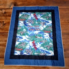 Handmade Airplanes Jets  Boys Quilt Multi-colored 42 x 50 Inch