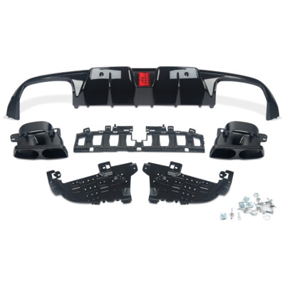 Heckdiffusor Endrohr Schwarz für Mercedes C Klasse 2DR C205 A205 Sport 2015-2018