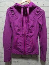 Zella Essential Zip Up Hoodie Jacket Thumbholes Purple XS X-Small B5