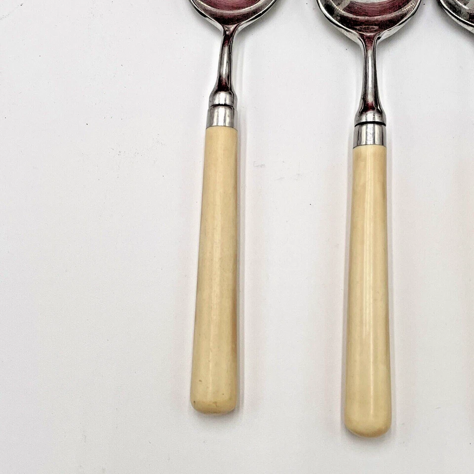 3 cucharas soperas Stanley Roberts SPECTRUM marfil cubiertos de acero inoxidable Corea Foto 3 de 4