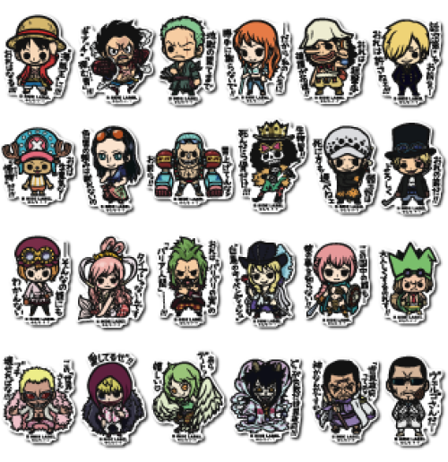 ONE PIECE 4th STICKER Luffy,Zoro,Sanji 24 kind Japan limited NEW B