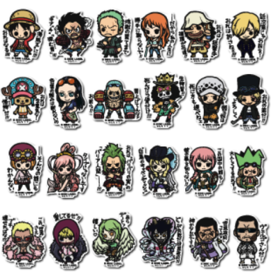 ONE PIECE 4th STICKER Luffy,Zoro,Sanji 24 kind Japan limited NEW B
