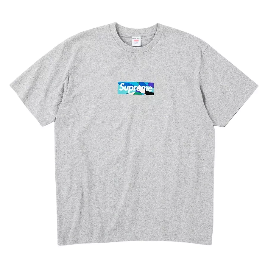 T shirt logo boîte Supreme Emilio Pucci gris/bleu   moyen