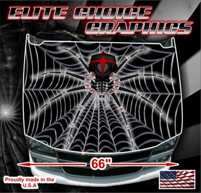 Mechanical Black Widow Spider Vinyl Hood Wrap Bonnet Decal Sticker Graphic