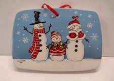 NEW Ganz Snowman Ceramic Christmas Ornament Personalize Plaque Three Snow People