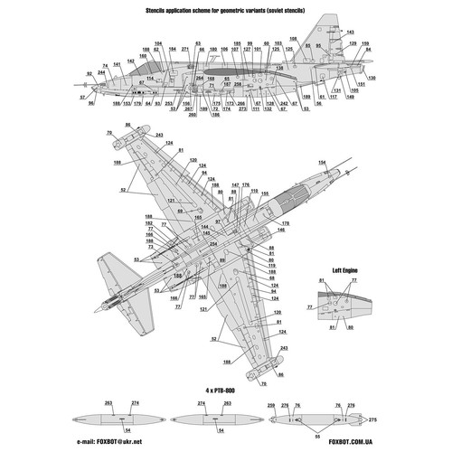 Decals Stencils for Ukranian Sukhoi Su-25 1:48 Foxbot 48-065 for Aircraft Model - Picture 6 of 6