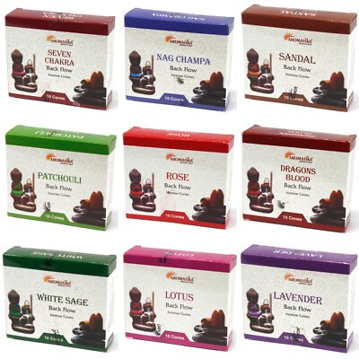 5 Boxen Aromatika Rückfluss Räucherkegel - 10 Zapfen pro Packung - Rückfluss Rauch