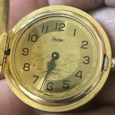 Pedre Gold Tone Manual Wind 17j Pocket Watch