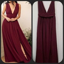 LULUS Heavenly Hues Burgundy Maxi Dress*Gorgeous color & Design Size MEDIUM*NWOT