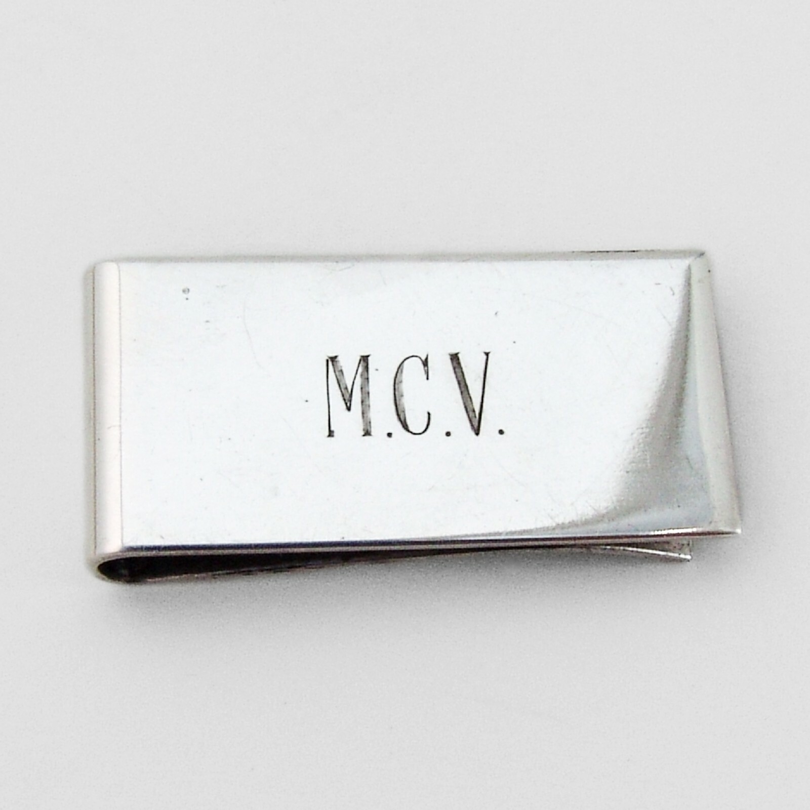 Sterling Silver Money Clip with Monogram MCV – Sleek & Stylish-image