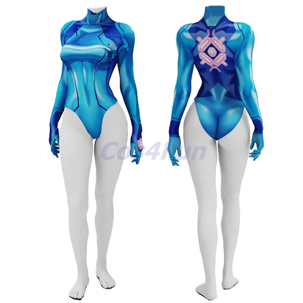 Zero Suit Samus Bodysuit Metroid Cosplay Swimsuit Adult and kids | eBay