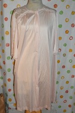 Vintage LORRAINE 100 NYLON Women's Large Pink Duster robe USA made VGC