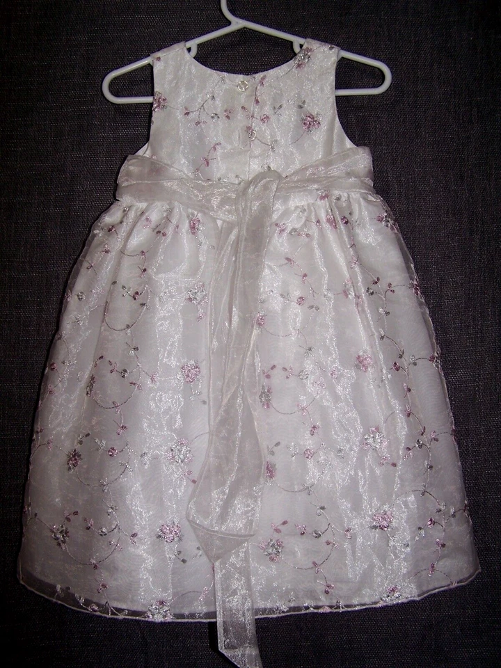 Marmellata Special Occasion Dress, White & Lavender & Metallic Silver Floral 2T - Image 2 of 2