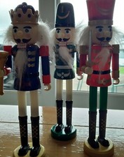 SET OF 3 TO CHOOSE FROM: PLATIC NUTCRACKER GINGERBREAD MAN CHRISTMAS ORNAMENTS