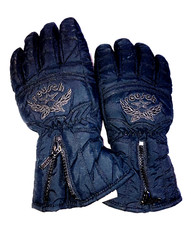 Reusch Skiing Gloves Thinsulate Lining Black Wrist Zip Style 3771 Sz 7
