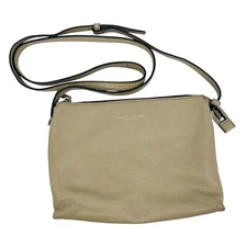 MARC JACOBS Pebbled Leather Crossbody Bag Nude Tan Taupe Purse