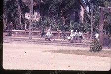 sl74  Original slide 1967 Vietnam city street lady dress Oa Dai  065a