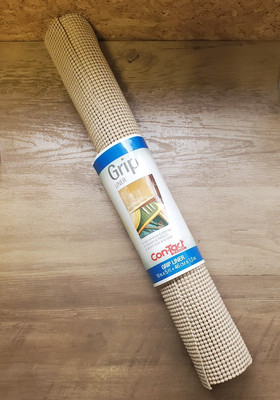 Con-Tact Brand Non-Adhesive Shelf Liner - Grip Top & Bottom  18'' x 5'  - Taupe